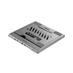 Canyon Laptop stands with hub, TYPE C F to HDMI2.0+2USB3.0+USBC3.0+RJ45+PD, TYEP C TO C cable 1m white with Emarker: HUSB332A, M