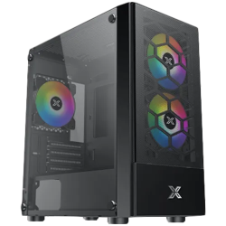 Xigmatek Oreo Black EN47758, M-ATX, USB3.0x1+USB2.0x2, Meshed Grill FP, Left TG, 3PCS X24F Fixed RGB Fan - 1