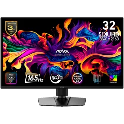 MSI MAG 322UP QD-OLED E16 Gaming Monitor, 31.5" 165Hz, UHD (3840x2160) 16:9, QD-OLED Anti-Reflection, 0.03ms, 250nits, 1500000:1
