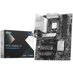 MSI PRO B860-P, ATX, LGA 1851, 4x DDR5 Dual Channel DDR5 up to 8600(OC)MHz, 4x PCIe x16 slot, 3x M.2 slot, 4x USB 2.0, 2x USB 5G