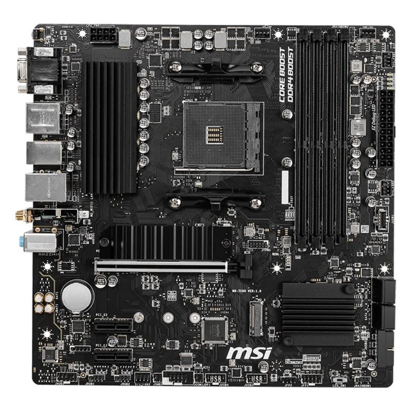 MSI B550M PRO-VDH WIFI,m-ATX,Socket AM4,AMD B550 Chipset,4 DIMMs,Dual Channel DDR4 up to 4400+(OC)MHz,1x PCIe 4.0/3.0 x16 slot,2