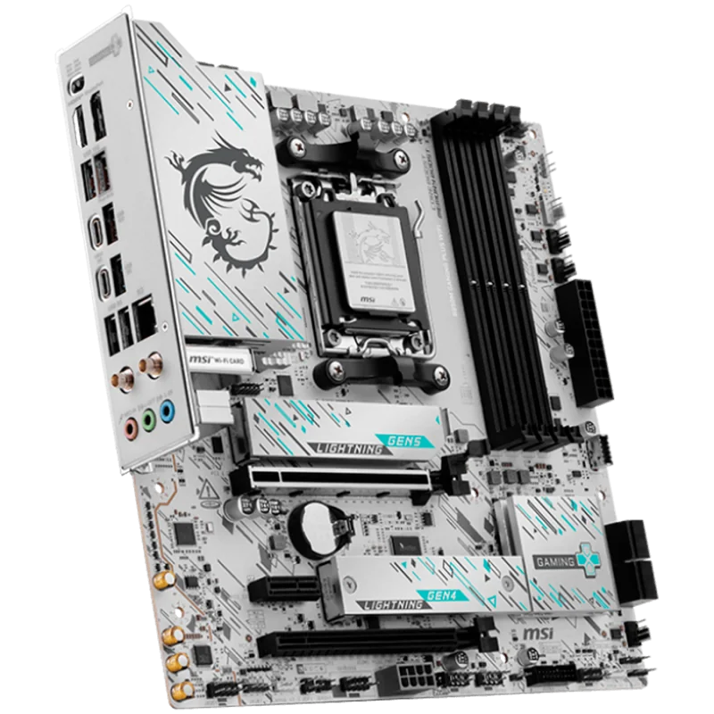 MSI B850M GAMING PLUS WIFI, mATX, Socket AM5, 4x DDR5 Dual Channel DDR5 up to 8200(OC)MHz, 2x PCIe x16 slot, 2x M.2 slot, 3x USB