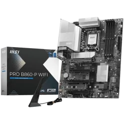 MSI PRO B860-P WIFI, ATX, LGA 1851, 4x DDR5 Dual Channel DDR5 up to 8600(OC)MHz, 4x PCIe x16 slot, 3x M.2 slot, 4x USB 2.0, 2x U