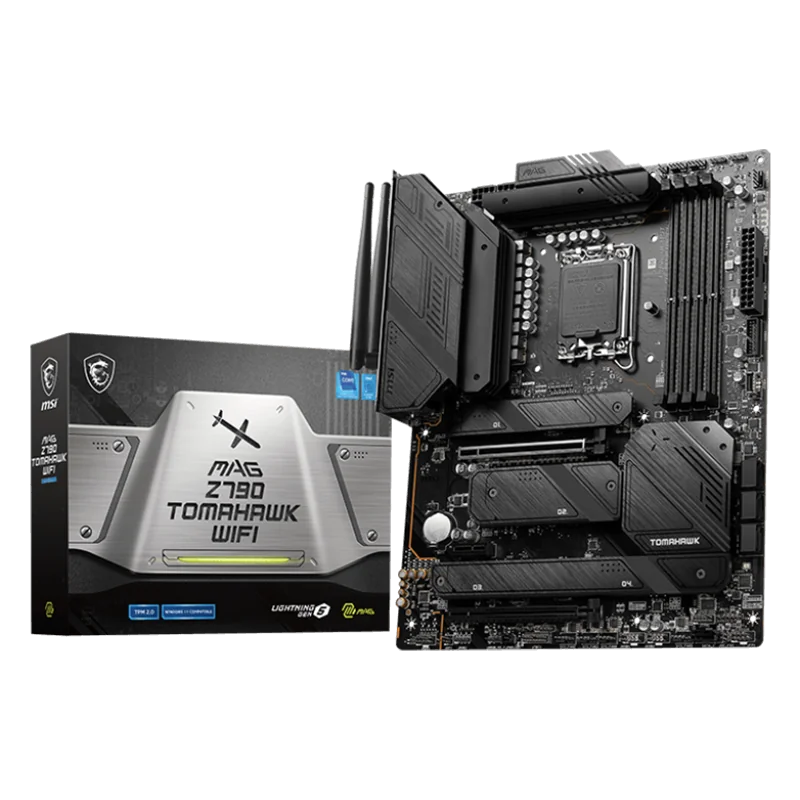 MSI MAG Z790 TOMAHAWK WIFI, ATX, Socket LGA 1700, Dual Channel DDR5 7200+(OC)MHz, 2x PCIe x16 slots, 4x M.2 slots, 1x HDMI, 1x D
