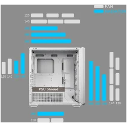 COUGAR MX600 PC Case, Mid Tower, White - 14