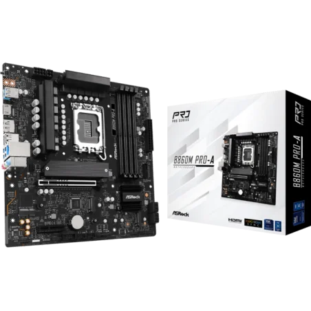 ASROCK MB Desktop B860M Pro-A, S.1851, 4x DDR5, 1x PCIe 5.0 x16, 1x PCIe 4.0 x4, 1x Blazing M.2, 2x Hyper M.2, 4x SATA3, 2x USB-