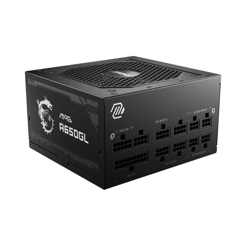 MSI Power Supply MAG A650GL, EU, 650W, Fully-Modular, 80 Plus Gold, Color Box, Pallet packing,7Y Warranty - 1