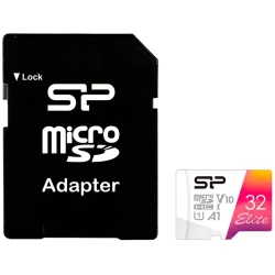Silicon Power New Elite /class10 32GB mSD Card A1, V10, UHS-1 (U1) R/W: up to 100/30 MB/s, A1, V10, ECC function, Shock/water/x-