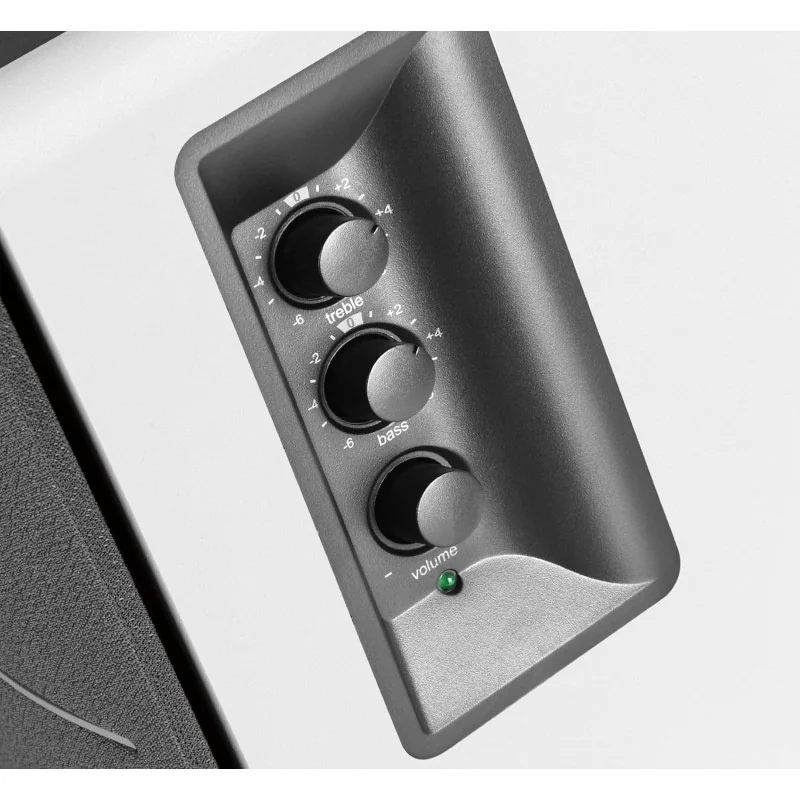 Edifier R1280T 2.0 Bookshelf Speakers, RCA, 0.5-inch Tweeters, 4-inch Drivers, 42W (RMS), Control Knobs and Remote Control, Whit