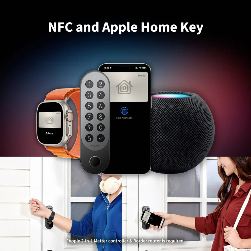 Aqara Smart Lock U200 (Offline, Black): Model No: EL-D02D SKU No: AD040EUB02 - 1