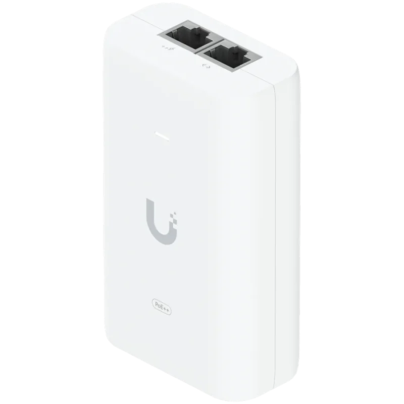 UBIQUITI PoE++ Adapter Delivers up to 60W of PoE++ Surge, peak pulse, and overcurrent protection Contains RJ45 data input, AC ca