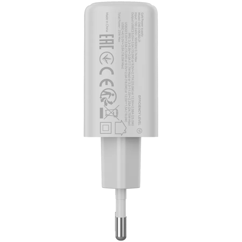 CANYON charger OnCharge 250 25W 1xPD 1xQC EU White - 1