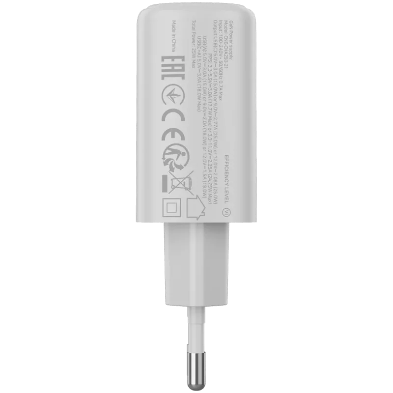 CANYON charger OnCharge 250 25W 1xPD 1xQC EU White - 1