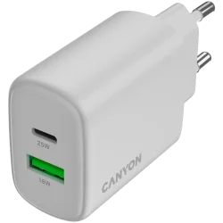 CANYON charger OnCharge 250 25W 1xPD 1xQC EU White - 4