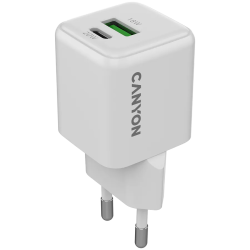 CANYON charger CU20AC GaN 20W 1xPD 1xQC EU White - 1