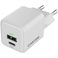 CANYON charger CU20AC GaN 20W 1xPD 1xQC EU White - 2