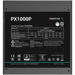 DeepCool PX1000-P, 1000W, 80 Plus PLATINUM, Fully Modular, Flat Black Cables, 135mm FDB Fan, Fluid Dynamic Bearing, 150x160x86mm