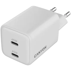 CANYON charger CU45CC GaN 45W 2xPD EU White - 4