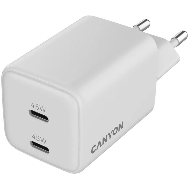 CANYON charger CU45CC GaN 45W 2xPD EU White - 1