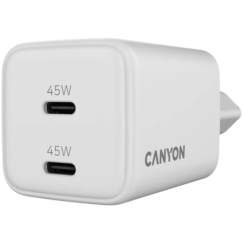 CANYON charger CU45CC GaN 45W 2xPD EU White - 1