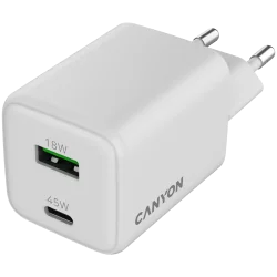 CANYON charger CU45AC GaN 45W 1xPD 1xQC EU White - 4