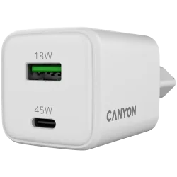 CANYON charger CU45AC GaN 45W 1xPD 1xQC EU White - 5