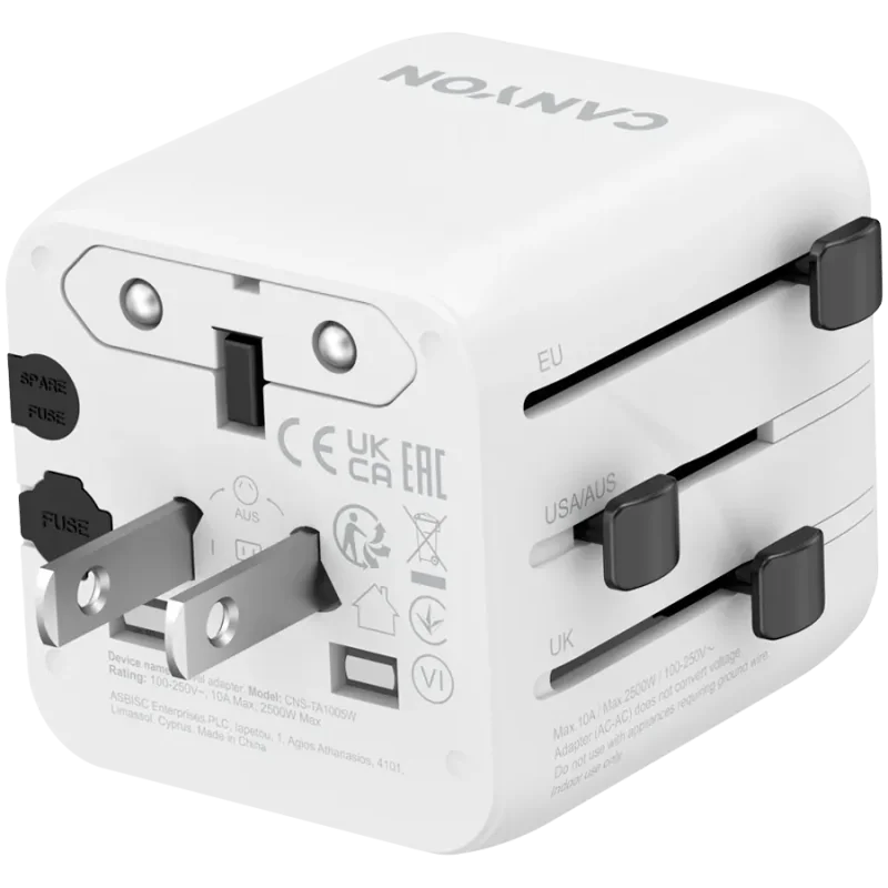 CANYON Travel Adapter OnTour One EU/UK/US/AUS White - 1