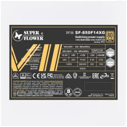Super Flower Leadex VII XG 850W ATX 3.1, 80 Plus Gold, Fully Modular, Flat White Cables, 140mm Fan, 150mmx150mmx86mm, White, 10 