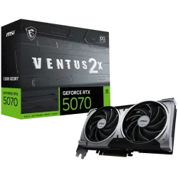 MSI Video Card Nvidia GeForce RTX 5070 12G VENTUS 2X OC, 12GB GDDR7, 192bit, Effective Memory Clock: 28000MHz, Boost: 2542 MHz, 