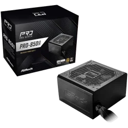 Asrock PRO-850G, 850W, 80 Plus GOLD, Non Modular PSU, 1x EPS 12V CPU(4+4pin), 2x PCIe (6+2pin), 2x 4-pin connectors, 4x SATA, OC