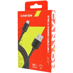 CANYON Micro USB cable, 1M, Black - 3