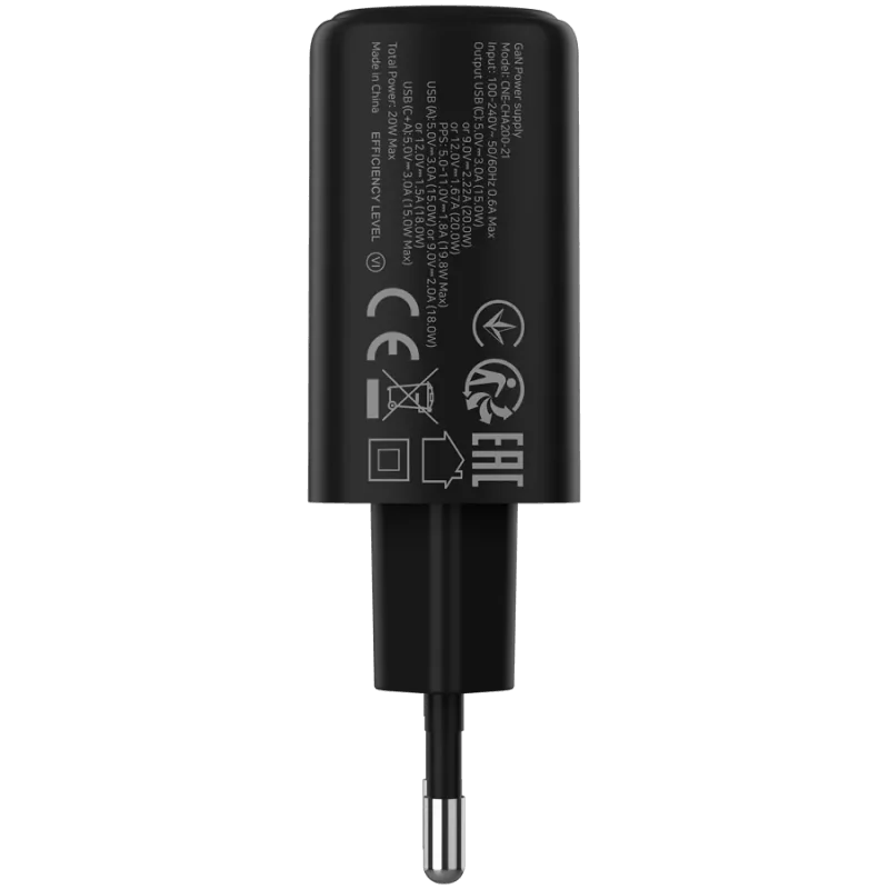 CANYON charger OnCharge 200 20W 1xPD 1xQC EU Black - 1