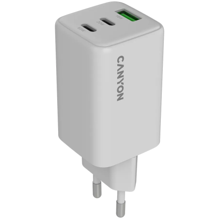 CANYON charger CU65ACC GaN 65W 2xPD 1xQC EU White - 1