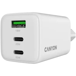 CANYON charger CU65ACC GaN 65W 2xPD 1xQC EU White - 5