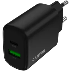 CANYON charger OnCharge 250 25W 1xPD 1xQC EU Black - 4