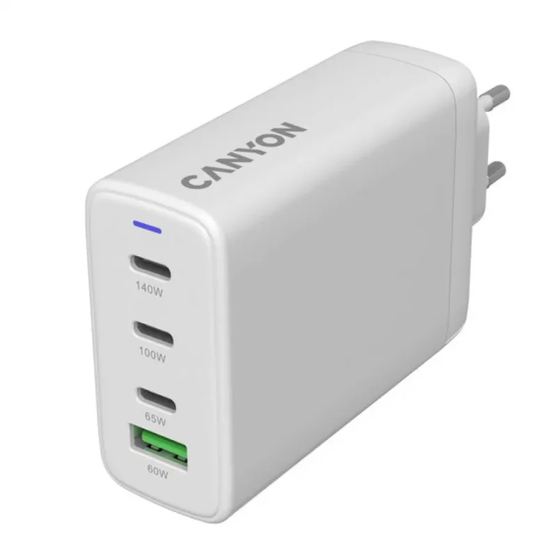 CANYON charger CU140ACC GaN 150W 3xPD 1xQC EU White - 1