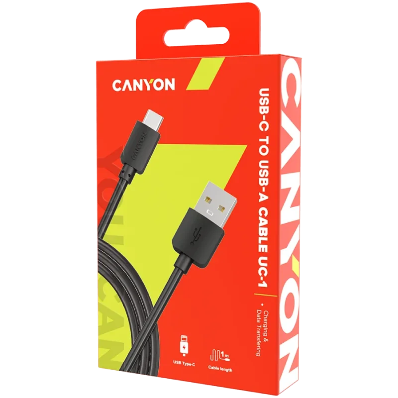 CANYON cable UC-1 USB-C 5W 1m Black - 1