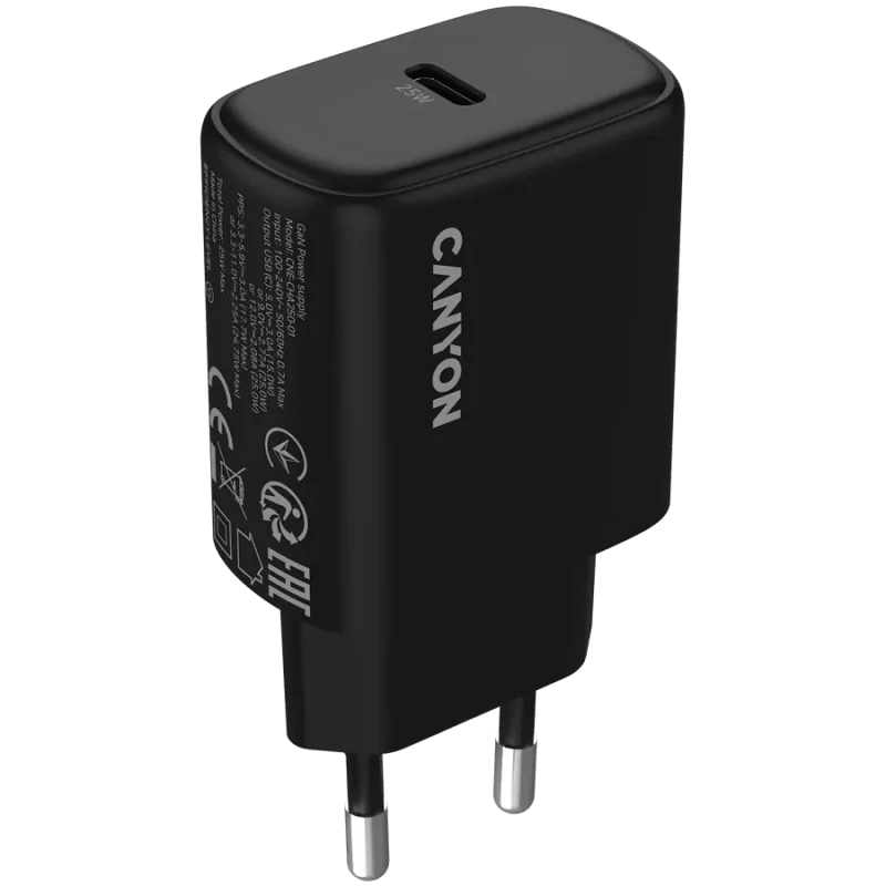 CANYON charger OnCharge 250 25W 1xPD EU Black - 1