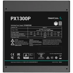 DeepCool PX1300-P, 1300W, 80 Plus PLATINUM, Fully Modular, Flat Black Cables, 135mm FDB Fan, Fluid Dynamic Bearing, 150x160x86mm