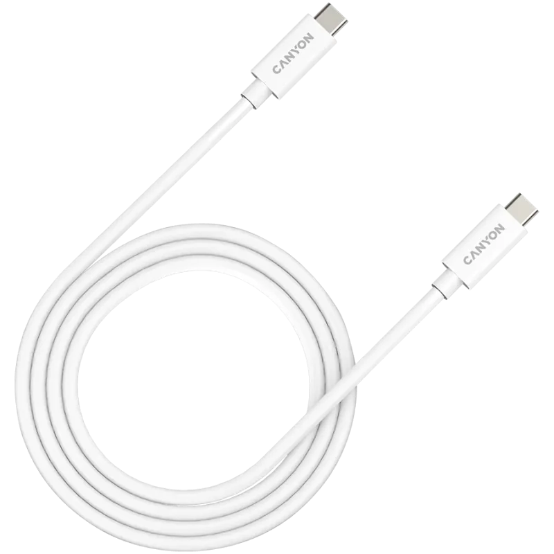 CANYON UC-44, cable, U4-CC-5A1M-E, USB4 TYPE-C to TYPE-C cable assembly 40G 1m 5A 240W(ERP) with E-MARK, CE, ROHS, white - 1