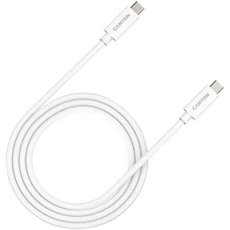 CANYON UC-44, cable, U4-CC-5A1M-E, USB4 TYPE-C to TYPE-C cable assembly 40G 1m 5A 240W(ERP) with E-MARK, CE, ROHS, white - 1