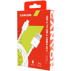 CANYON Type C USB Standard cable, 1M, White - 1