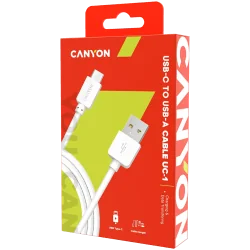 CANYON Type C USB Standard cable, 1M, White - 1