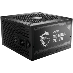 MSI MAG A850GL PCIE5, 850W, 80 Plus Gold, 120mm Fluid Dynamic Bearing Fan, Protections: OCP/OVP/OPP/OTP/SCP, Dimensions: 150mmx1