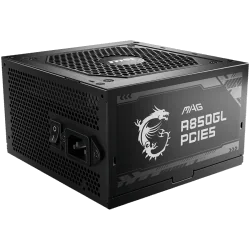 MSI MAG A850GL PCIE5, 850W, 80 Plus Gold, 120mm Fluid Dynamic Bearing Fan, Protections: OCP/OVP/OPP/OTP/SCP, Dimensions: 150mmx1