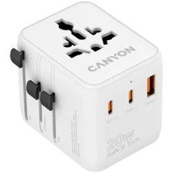 CANYON Travel Adapter OnTour 20 EU/UK/US/AUS 20W&nbsp; White - 1