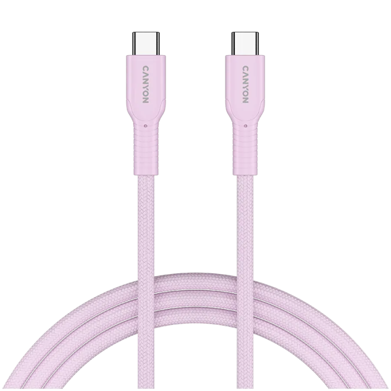 CANYON cable OnWire 60CL C-C 60W COLOR Braided 1m Pink - 1