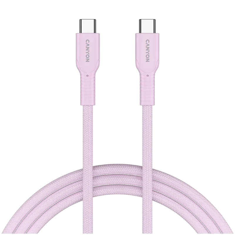 CANYON cable OnWire 60CL C-C 60W COLOR Braided 1m Pink - 1