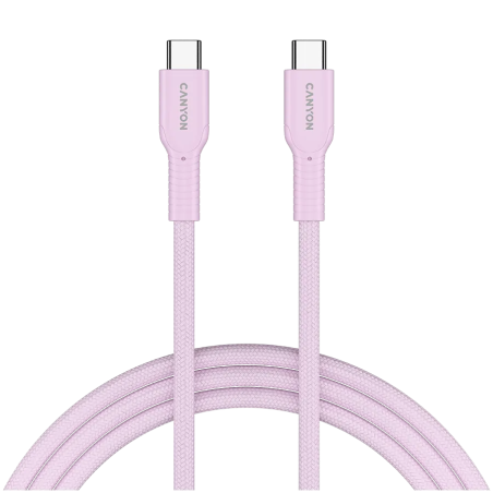 CANYON cable OnWire 60CL C-C 60W COLOR Braided 1m Pink - 1
