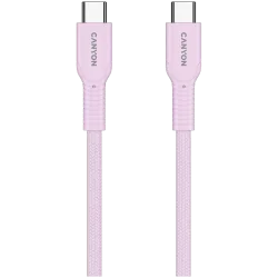 CANYON cable OnWire 60CL C-C 60W COLOR Braided 1m Pink - 3